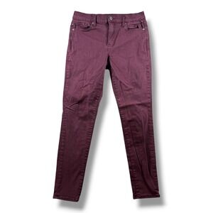 Gap Denim True Skinny Jeans Womens 29 Regular Burgundy Wine Mid Rise Stretch